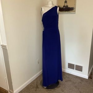 Eliza J Purple Jewel One Shoulder Maxi Prom Party Dress 8 NWT